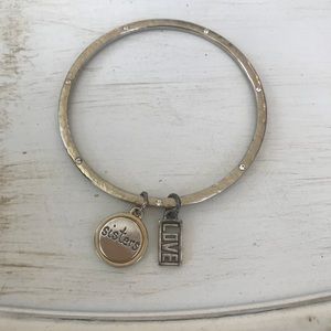 Gold Bracelet with Sisters & Love charms